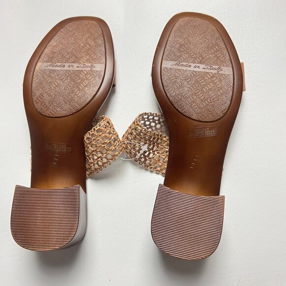 TOSCANELLA Women's Tan Made In Italy Gaucho Raffia Heeled Sandals  Sz 9 - Picture 6 of 11